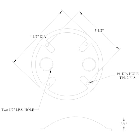 Mulberry Electrical Box Cover, Round, Die-Cast Zinc 30372B